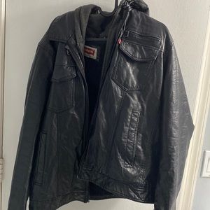 Genuine Levi’s leather hoodie jacket